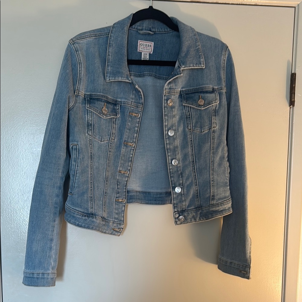 Guess Blue Jean Jacket Cropped Style